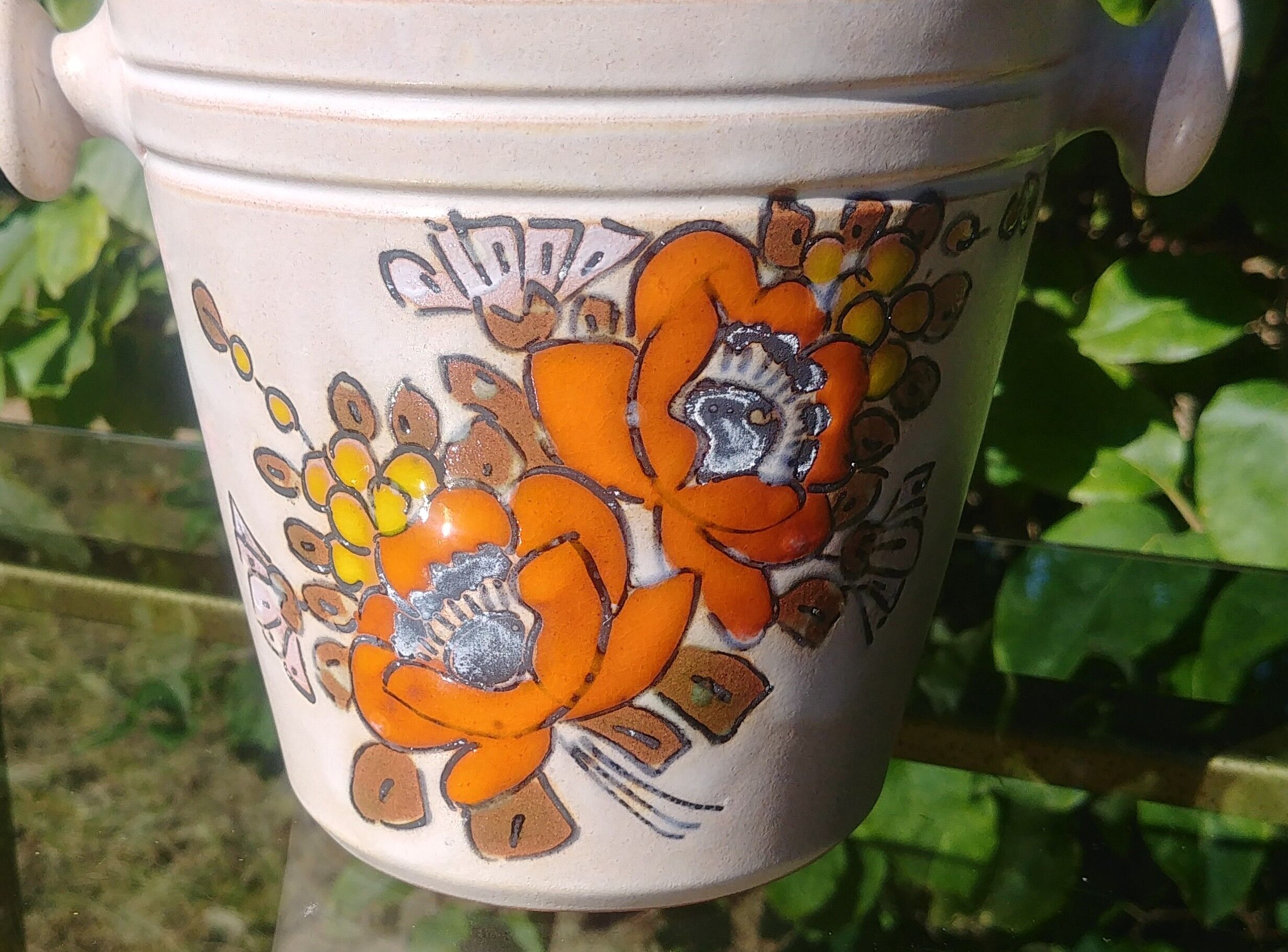 Ice bucket in glazed ceramic vintage, Vallauris, 70s