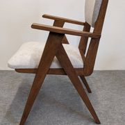 Pair of modernist Scandinavian bridge armchairs in teak, Denmark 1950.
