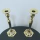 Pair of candle holders in gilded bronze art deco style