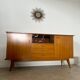 Ancien bahut enfilade en chêne clair pied compas design des années 50 vintage