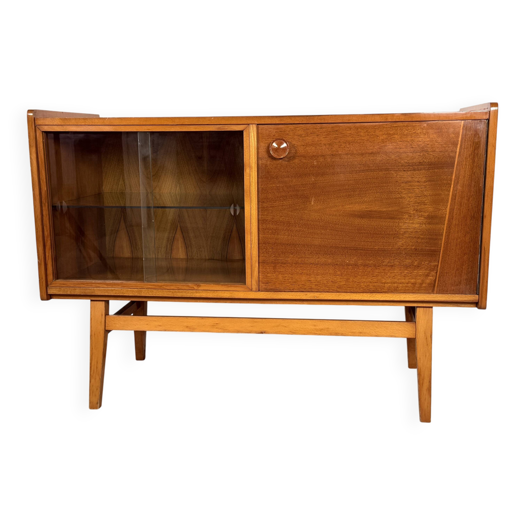 Vintage sideboard/television stand, high-gloss walnut, Bilea
