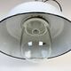 Industrial Grey Enamel Factory Pendant Lamp with Glass Cover, 1960s