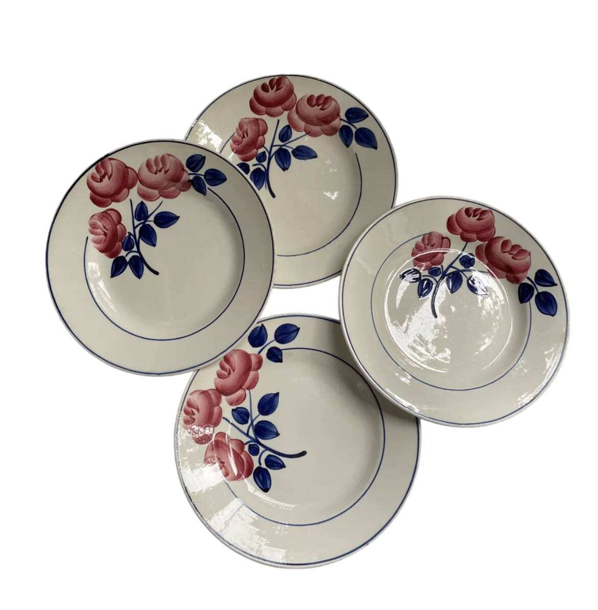Dessert plates with rose decoration HBCM