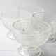 Set of 4 Vintage Pressed Glass Dessert Bowls Cibulak by Pavel Panek / 1977