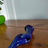 Hand navy blue ceramic vase