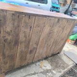Buffet parisien vintage rustique 3 portes 3 tiroirs