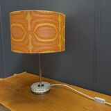 Round table lamp with orange shade 1960s
