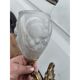 Pair of brass wall lights and glass paste.