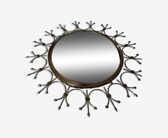 Miroir soleil sorcière années 70, 54 cm