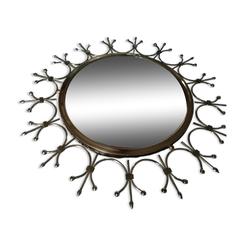 Miroir soleil sorcière années 70, 54 cm