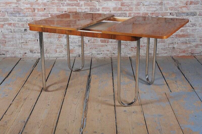 Bauhaus Oak Foling Table by J. Halabala for UP Zavody, Czech, 1930s