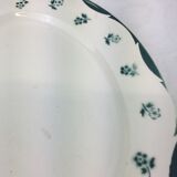 Plat ancien de forme ovale made in france Digoin Sarreguemines ,décor fleurettes vertes