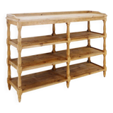 Solid wood console shelf in country style