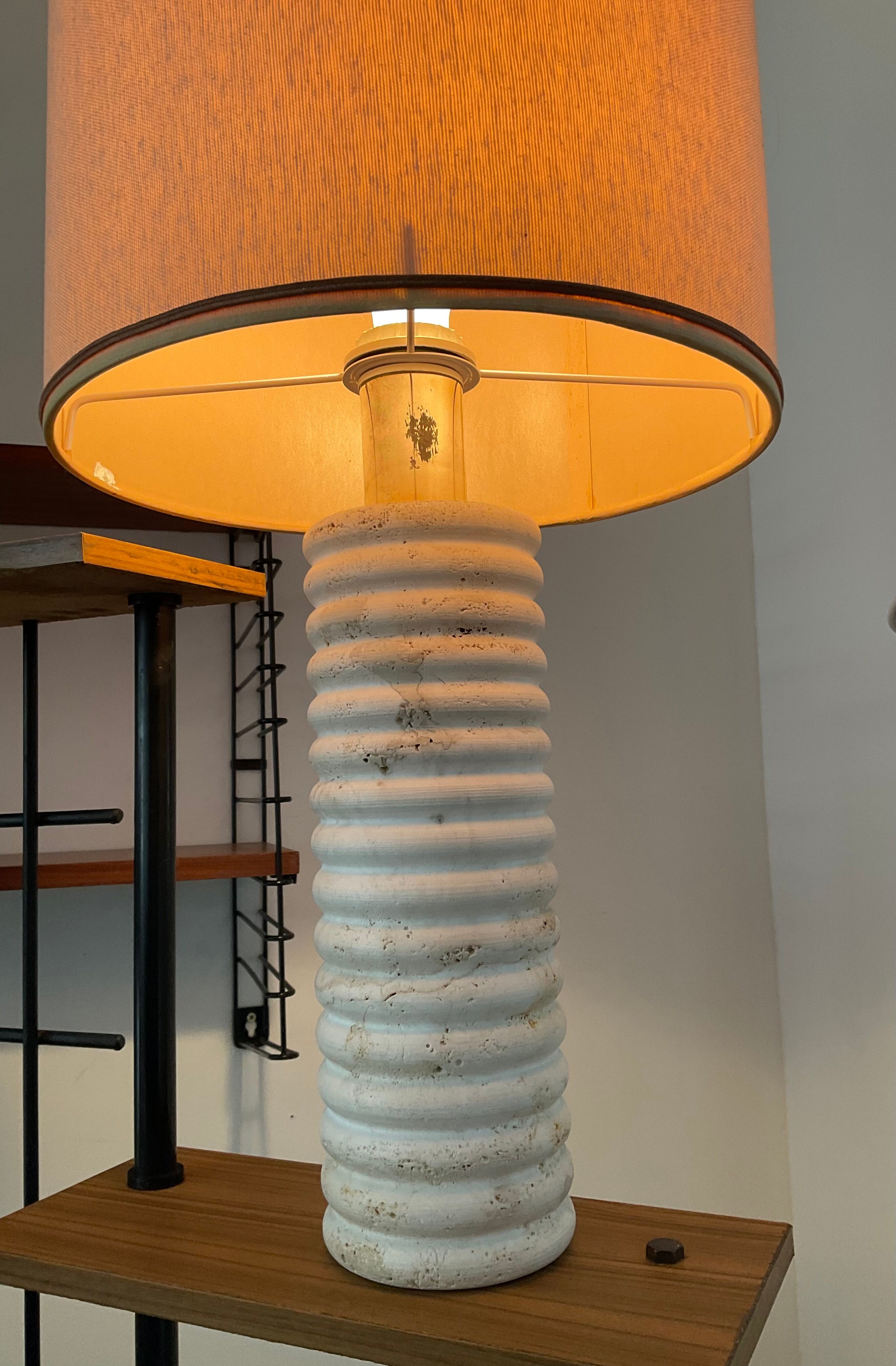 Travertine lamp from the 70s