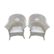 2 vintage grey rattan armchairs from the 60s