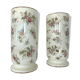 Paire de vases tubes en faïence décorée XX siècle