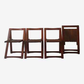 Set of 4 folding chairs by Aldo Jacober for Alberti Bazzani, 1970