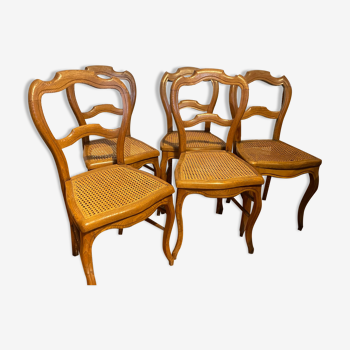 5 chaises cannées