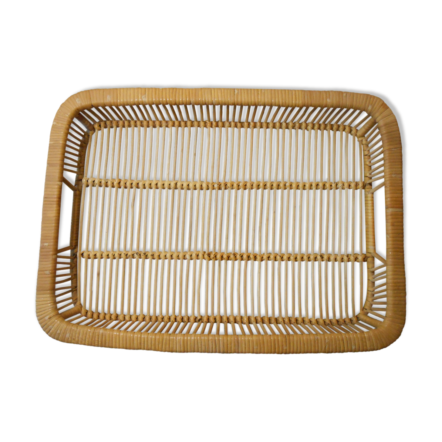 Vintage rattan tray
