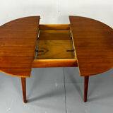 Table à manger ronde extensible moderniste danoise du milieu du siècle, 19