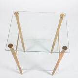 Selette en verre et laiton doré