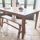 Farm table and bench ("A frame") in solid French oak.