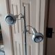 Vintage 70s floor lamp in chrome and aluminum reflector