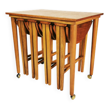 Set of Mid Century tables, designed by P. Hundevad, Novy domov, Czechoslovakia, 1960s.