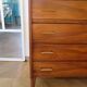 Cabinetmaker's chest of drawers - 4 drawers - golden oak - with oblique profile - compass feet - 1950