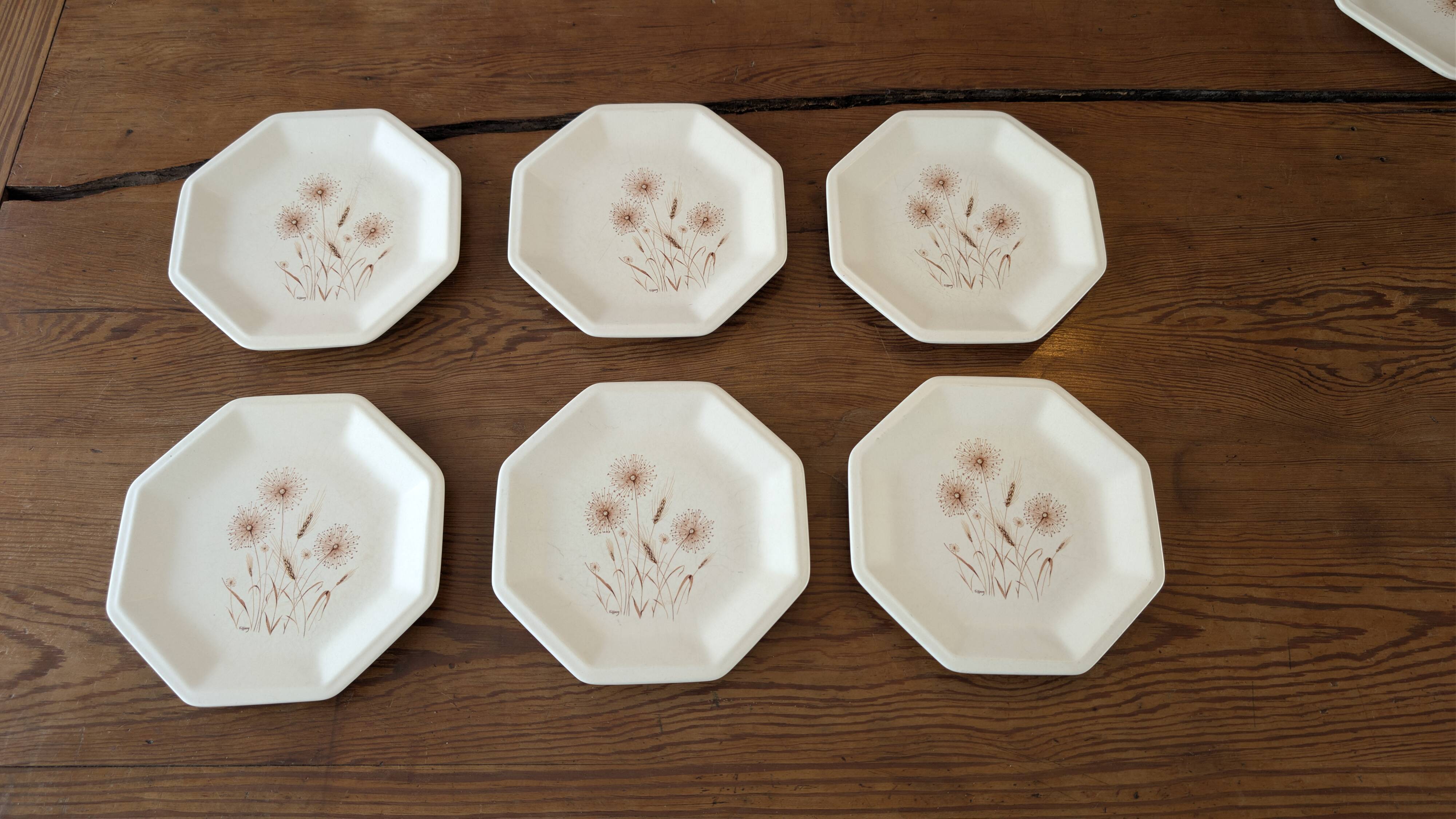 Tiffany table service – 21 pieces – Vintage plates with a floral design