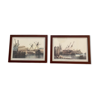 Lot de deux gravures marines