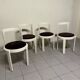 Lacquered wooden chairs with fabric, 1970s, set of 4