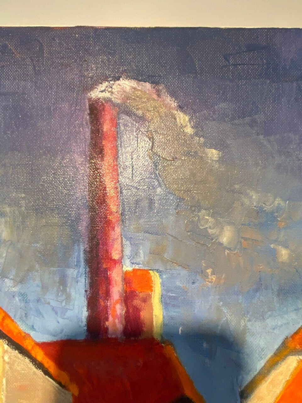 Old painting, cityscape signed and dated 79