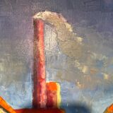 Old painting, cityscape signed and dated 79