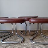 Coffee table and its 4  poufs years 70