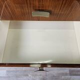 Mid Century Chest of Drawers in Mahogany, Brass and Glass