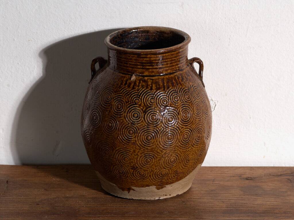 Ancient Chinese glazed stoneware vase – China, circa 1900