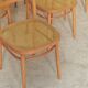 Lot de 10 chaises ton bystrice bois et cannage 1960
