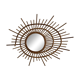 Vintage 1960 sun mirror rattan wicker ortf spiral design - 68 x 52 cm