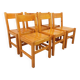Set of 6 vintage Les Arcs chairs in pine from the 60s 70s