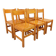 Set of 6 vintage Les Arcs chairs in pine from the 60s 70s