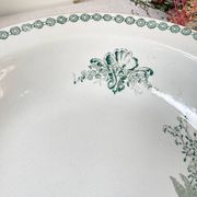 Vintage hollow dish French Terre de Fer St Amand TRIANON cherub motif 19th century