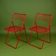 Red metal chair Ted Net Ikea vintage by Niels Gammelgaard
