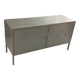 Small mouse gray industrial piece of furniture/sideboard.