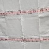 antique red and white table service "DB" tablecloth 1.55m x 2.20m and its 12 napkins