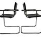 Ensemble vintage de 6 chaises à structure tubulaire Mart Stam design cuir
