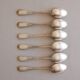 Art Nouveau silver plated metal soup spoons