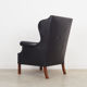 Black leather armchair, Danish design, 1970s, production: Denmark