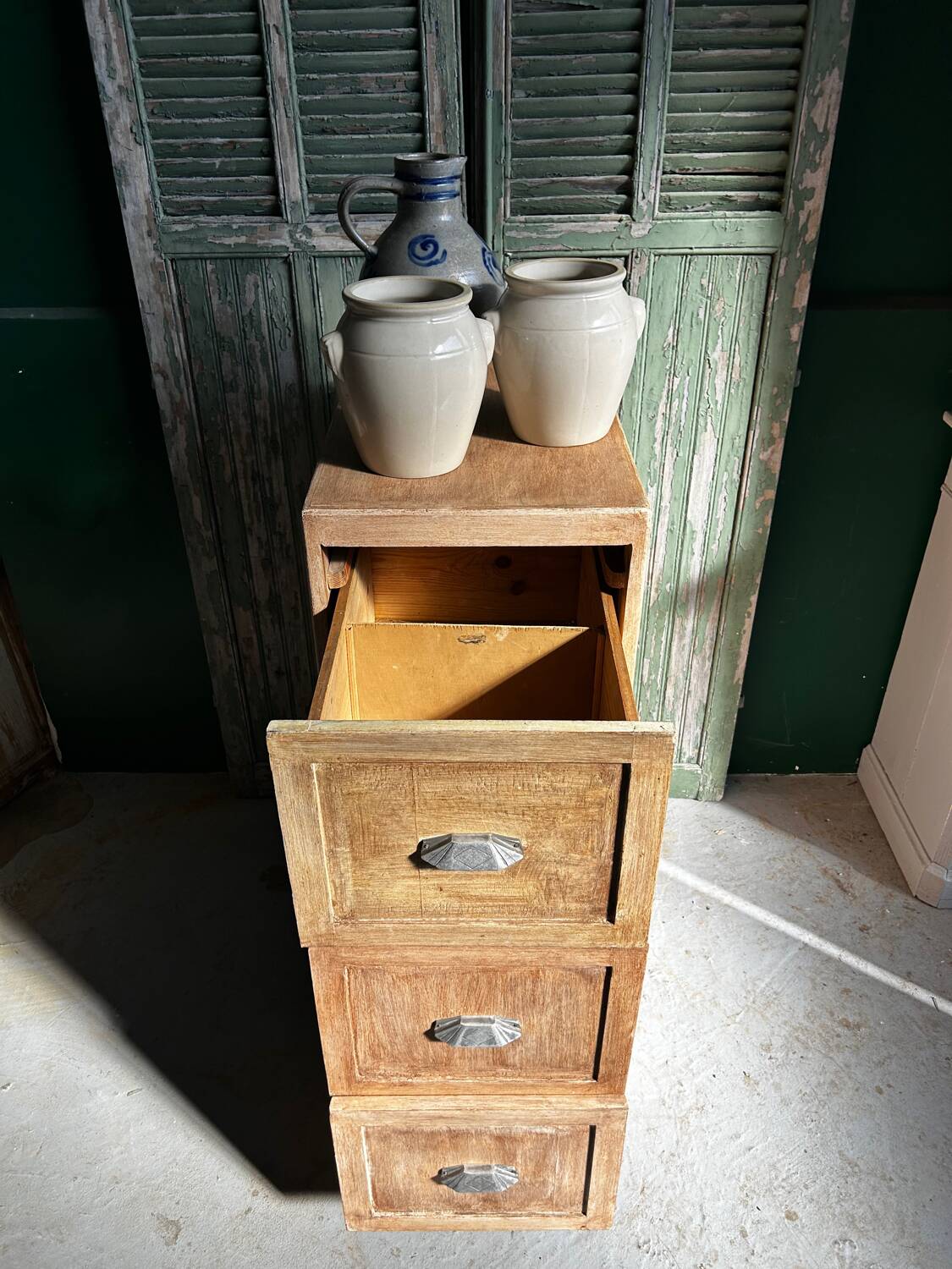 Antique notary's cabinet with 3 large drawers