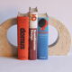 Travertine arc bookends by Fratelli Manelli, Italy 1960s.